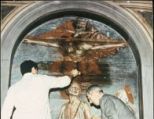 Trinità con San Girolamo, operazioni di distacco col metodo dello strappo