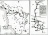 mappa dei probabili percorsi dei convogli tedeschi che trasportavano opere d'arte fiorentine